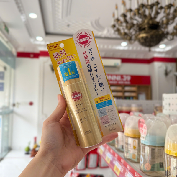 Xịt chống nắng Kose Suncut Super Waterproof Super Perfect UV SPF50+PA++++ 50g (2 loại) (Disney)