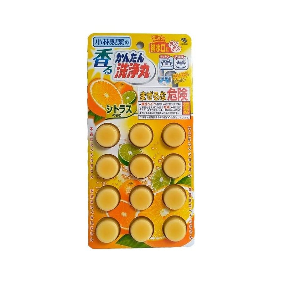 Viên thông tắc đường ống, bồn cầu Kobayashi vỉ 12 viên (Hương chanh)