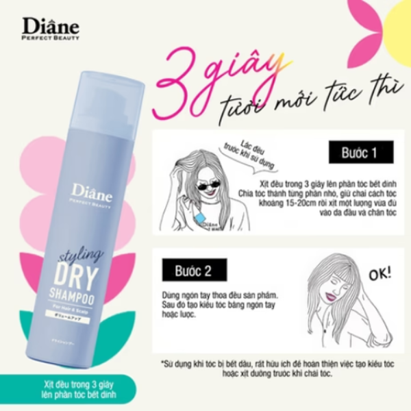 Dầu gội khô tạo kiểu Diane Perfect Beauty  Styling Dry Shampoo Volume Up 95g