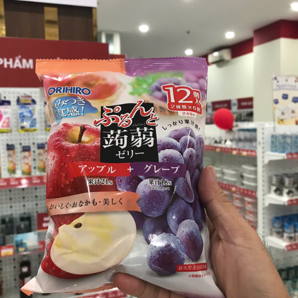 Thạch trái cây Orihiro vị nho và táo 240g
