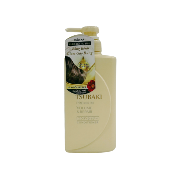 Dầu xả Tsubaki Premium Repair ngăn ngừa rụng tóc chai 490ml - màu vàng