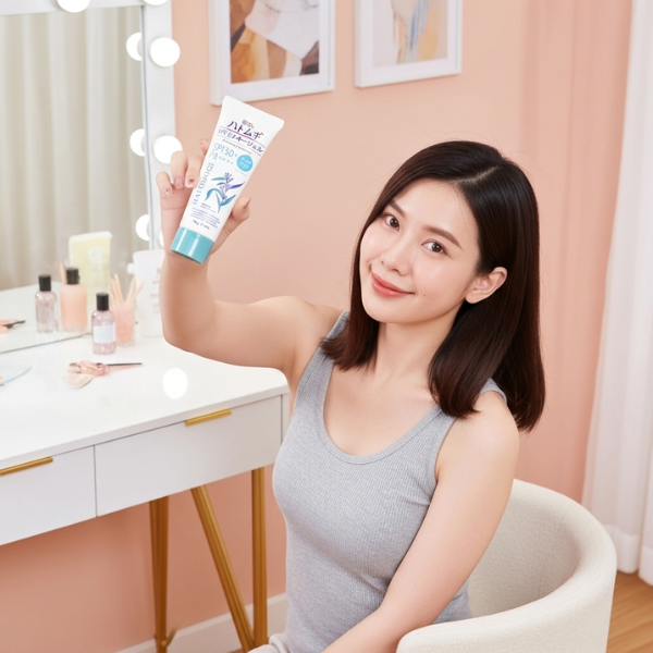 Kem chống nắng Kumano Hatomugi SPF50 + PA ++++ nâng tông, dưỡng ẩm da 70g - xanh bạc hà