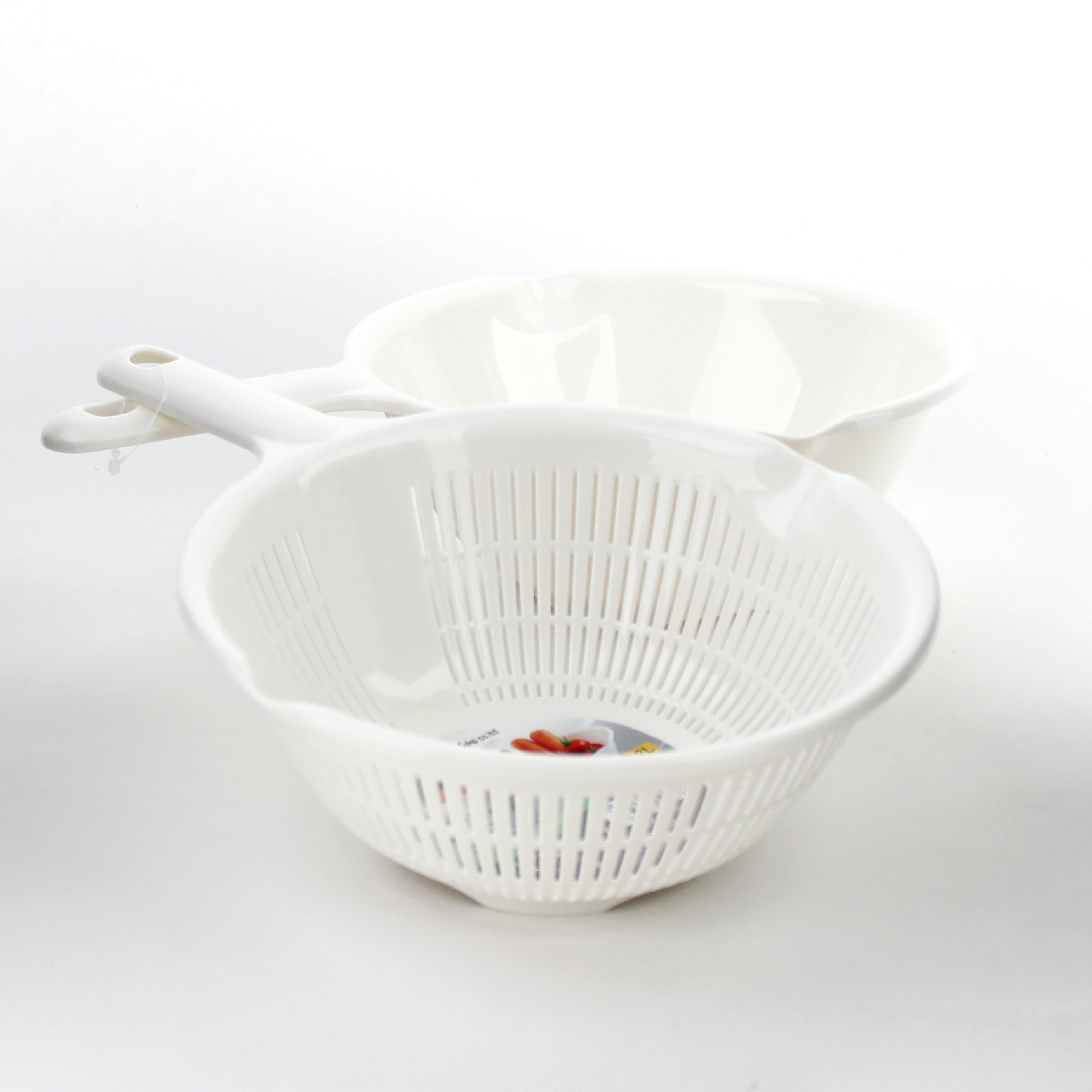 Bộ chậu rổ Sanada có tay cầm - trắng