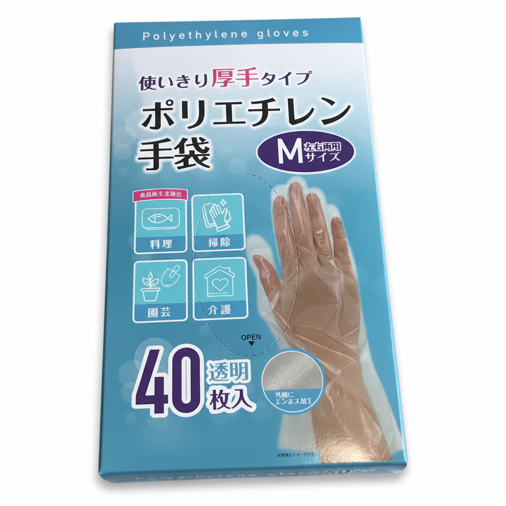 Găng tay Kouyu polyethylene dày dặn 40 chiếc - size M