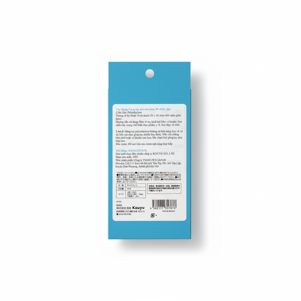 Găng tay Kouyu polyethylene dày dặn 40 chiếc - size M