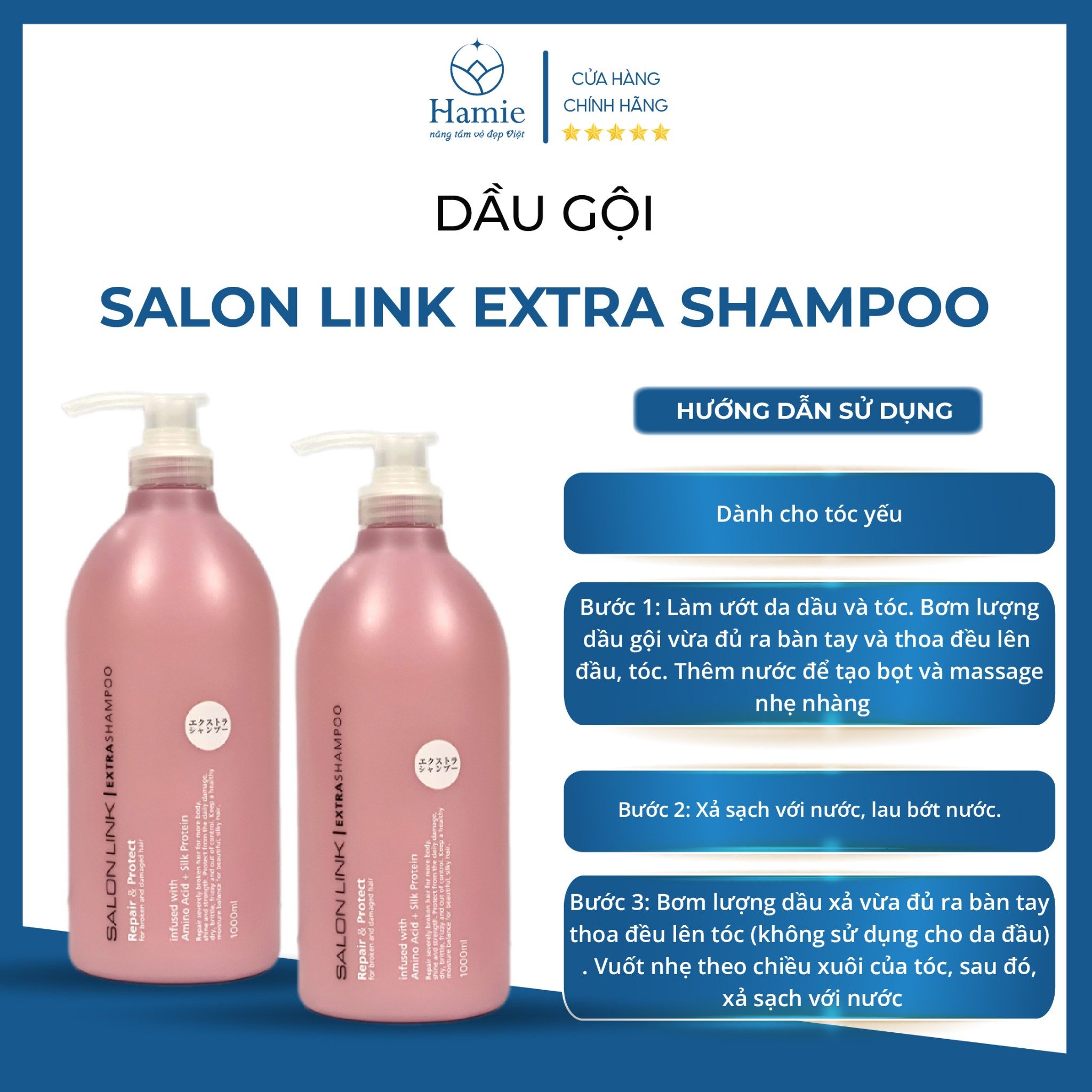Dầu gội Salonlink phục hồi và bảo vệ tóc 1000ml