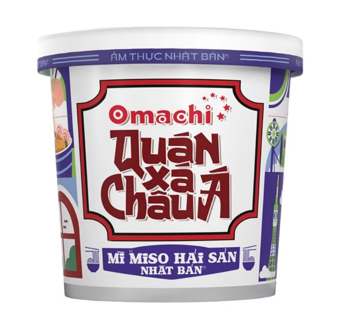 Mì Omachi quán xá Châu Á miso hải sản Nhật Bản 1 hộp x 96gr