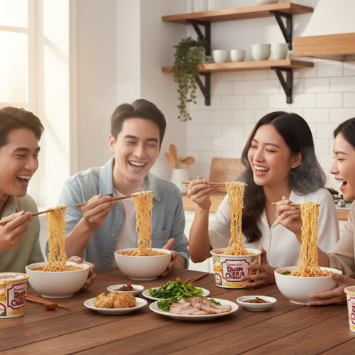 Mì Omachi quán xá Châu Á trứng cà chua Hong Kong 1 hộp x 104gr