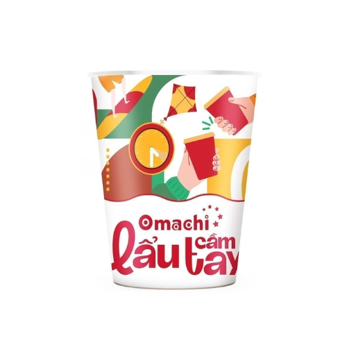 Mì Omachi trộn lẩu cầm tay hương vị lẩu tôm hùm phô mai 1 ly x 81gr