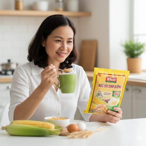 Sữa hạt Ngũ cốc B'fast canxi 1 bịch x 20 gói x 25gr