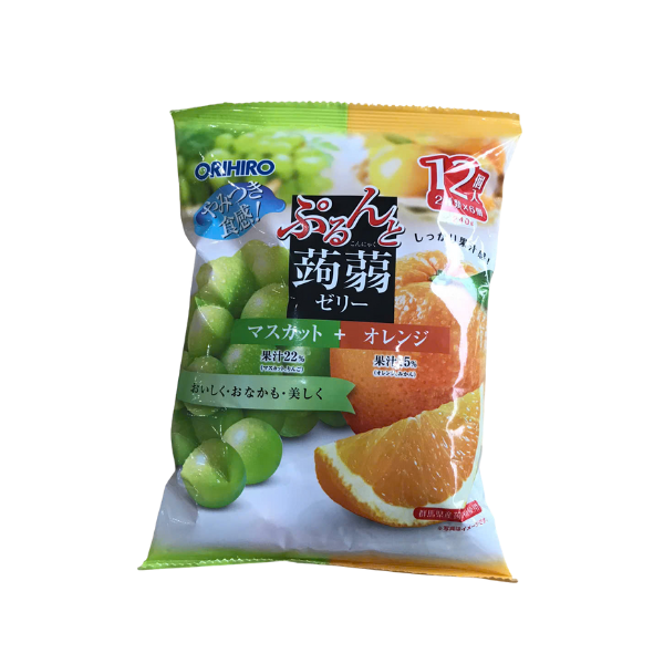 Thạch trái cây Orihiro vị nho xanh và cam 240g