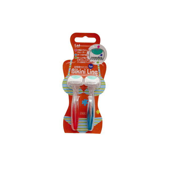 Set 2 dao cạo vùng Bikini Kai - màu xanh đỏ