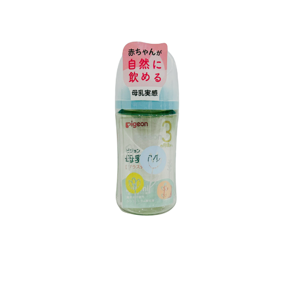 Bình sữa Pigeon cổ rộng 240ml - hình hoa (núm M)