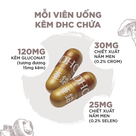 Thực phẩm bảo vệ sức khỏe DHC Zinc  30 ngày
