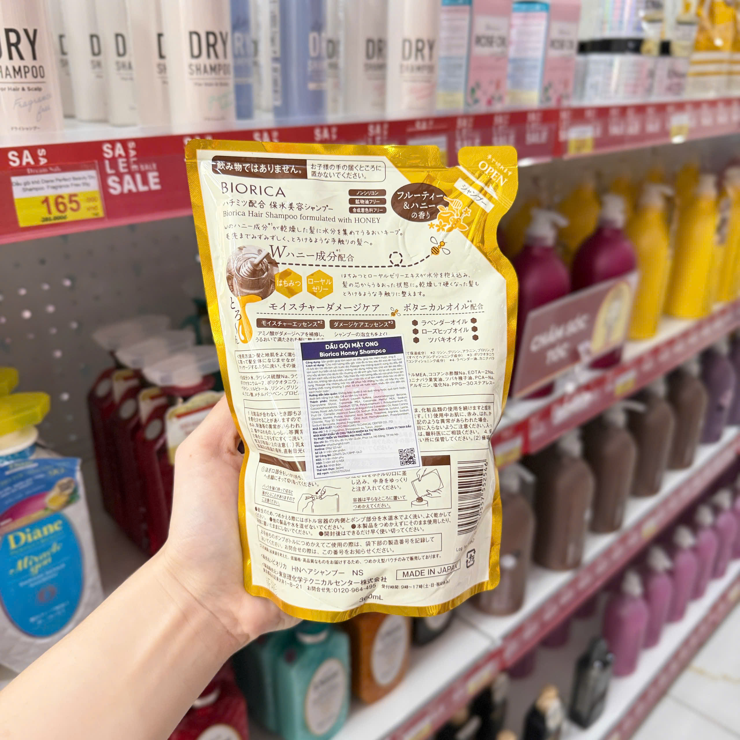 Dầu gội Biorica Botanical Honey túi 360Ml