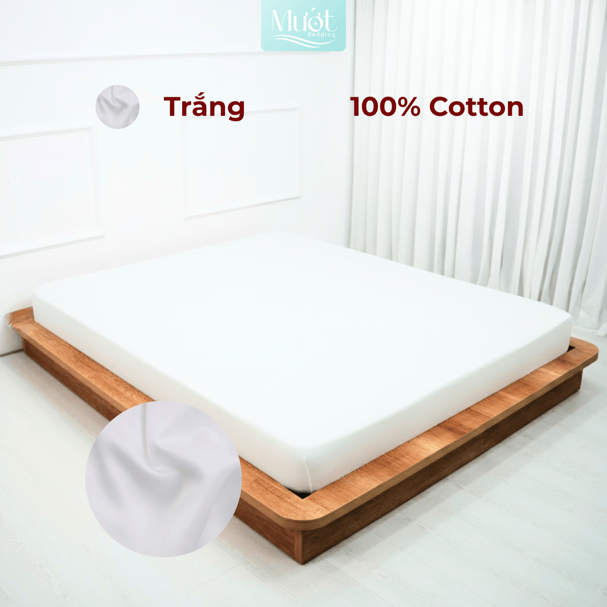 Ga giường kích thước 2mx2m Cotton Satin Mướt bedding chất liệu 100% cotton cao cấp
