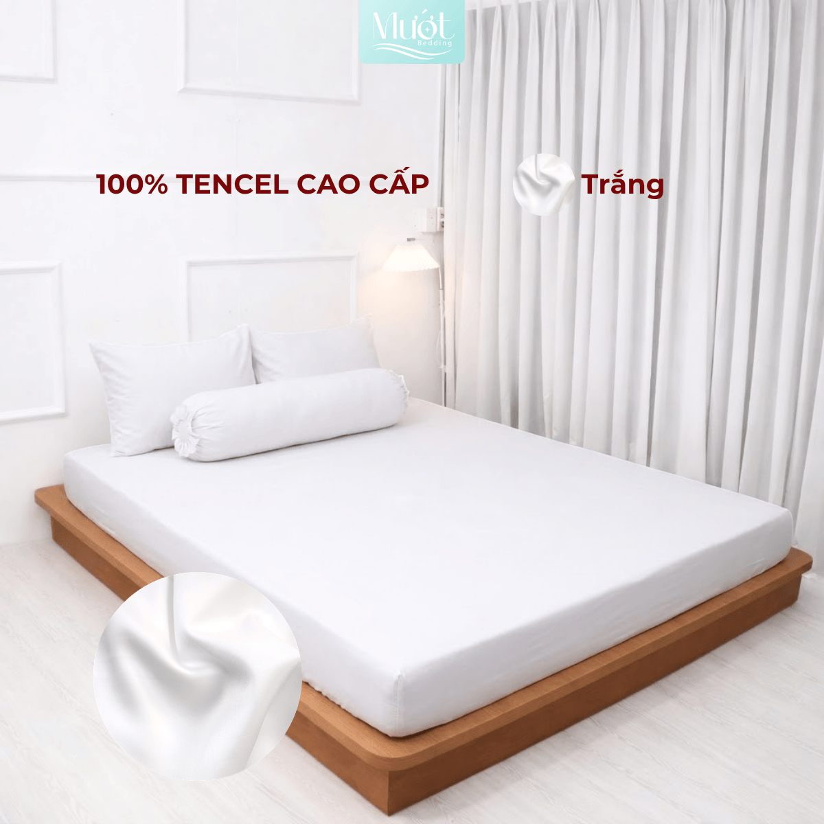 Bộ 4 Món Ga Gối Tencel 60s 1M6x2M (Dày 13 - 22CM) | ĐỘC QUYỀN TRÊN LIVE | MƯỚT BEDDING