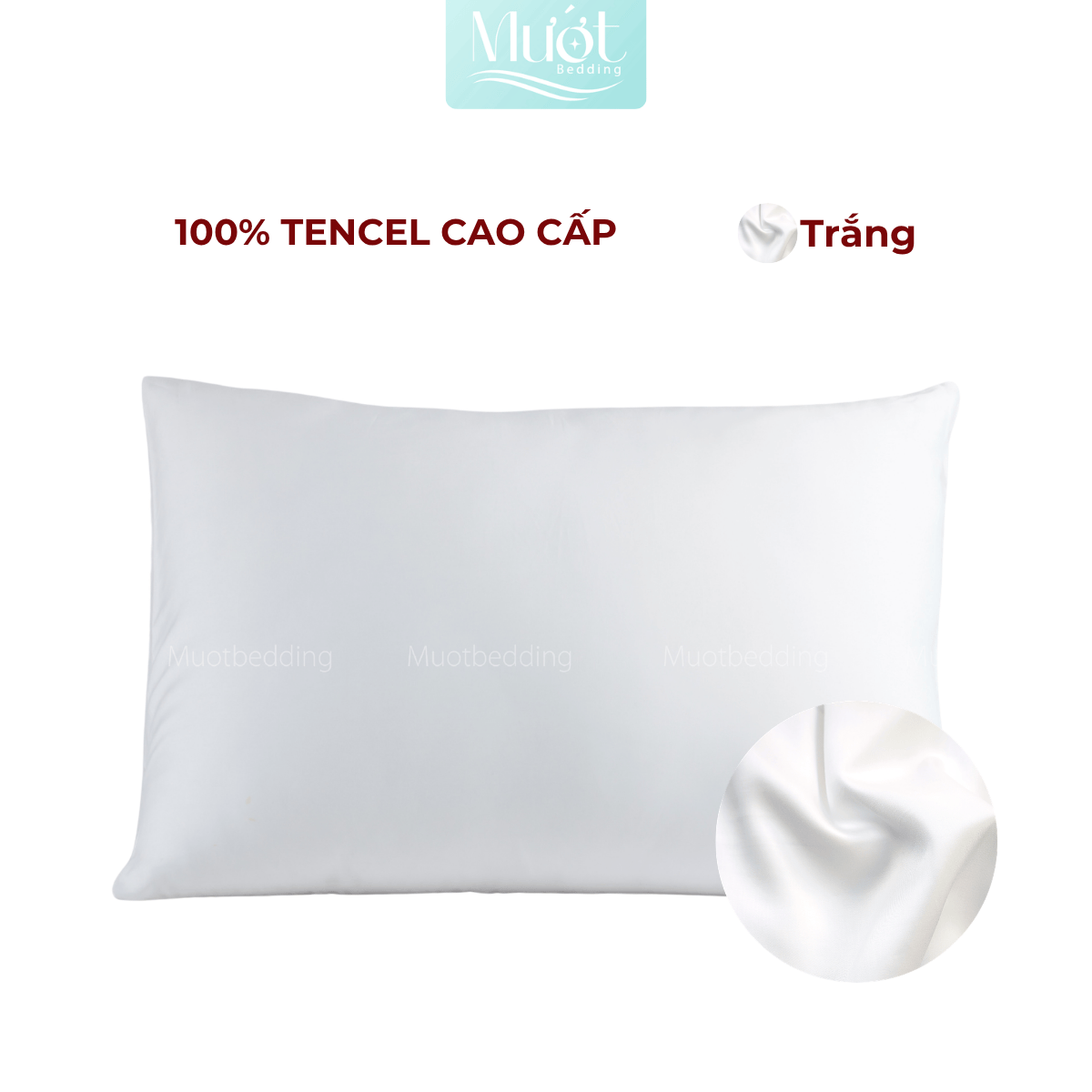 Vỏ gối nằm Lụa Tencel 60s trơn màu 50x70cm, 45x65cm, 40x60cm, 35x50cm Mướt Bedding áo gối 100% Tencel, mềm, mịn, thoáng mát