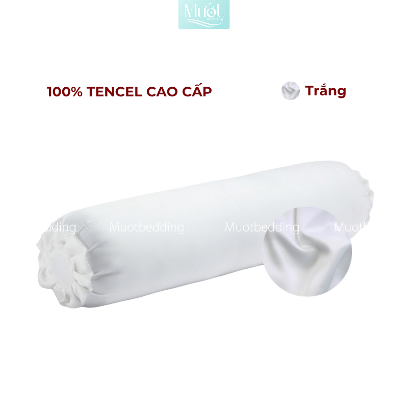 Vỏ Gối Ôm Lụa Tencel 60s Size 35x100cm Màu Trơn, Nhiều màu, Dây kéo khoá Mướt bedding, mềm, mịn, thoáng mát