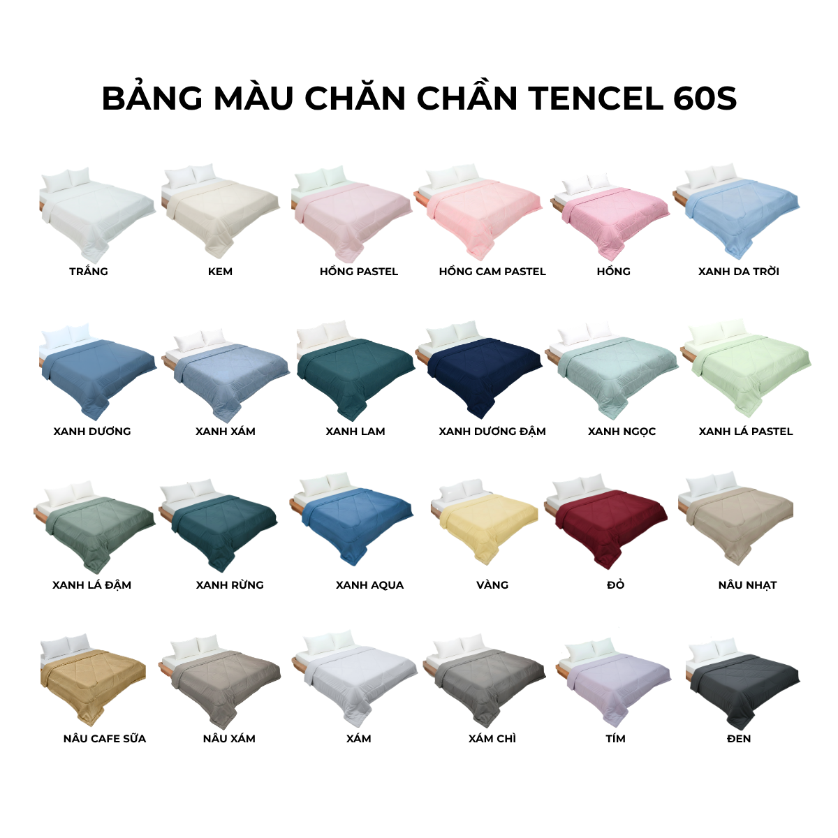 Chăn Chần Lụa Tencel 100s - Nâu Xám - 2m2x2m | MƯỚT BEDDING