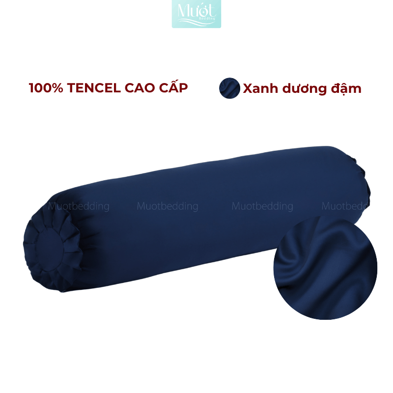 Vỏ Gối Ôm Lụa Tencel 60s Size 35x100cm Màu Trơn, Nhiều màu, Dây kéo khoá Mướt bedding, mềm, mịn, thoáng mát
