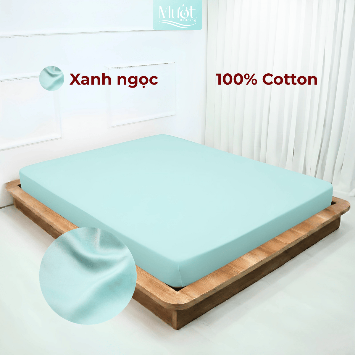 Ga giường 1m8x2m Cotton Satin Mướt bedding, drap giường 100% cotton cao cấp
