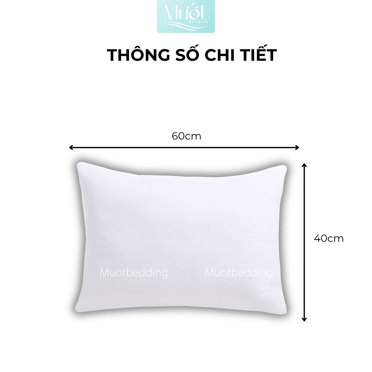Gối nằm, gối ôm, ruột gối Mướt bedding chất liệu gòn lông vũ cao cấp đầy đủ size 35x50, 40x60, 50x70