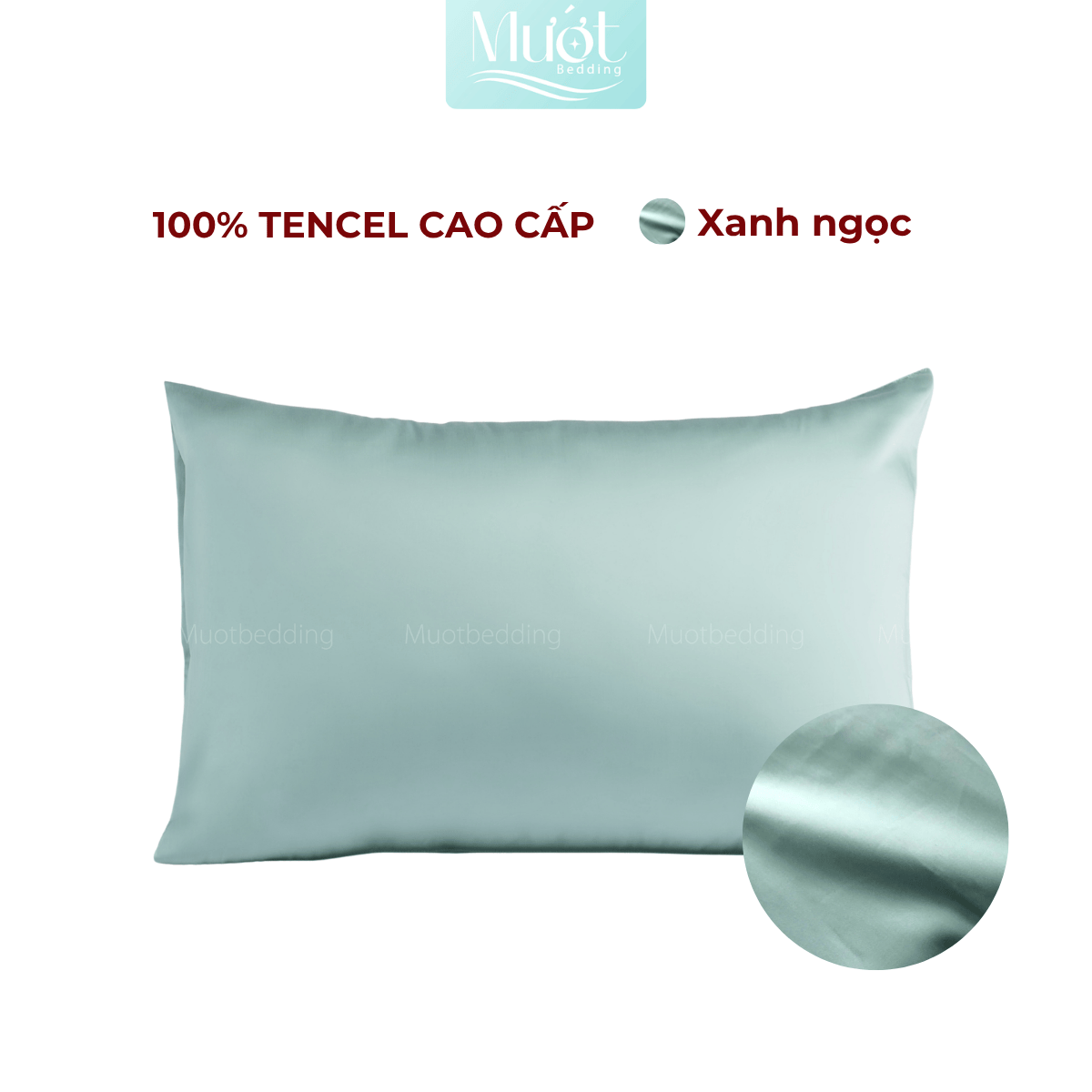 Vỏ gối nằm Lụa Tencel 60s kích thước 48x74 60x80 45x130 cm trơn màu Mướt Bedding áo gối 100% Tencel cao cấp