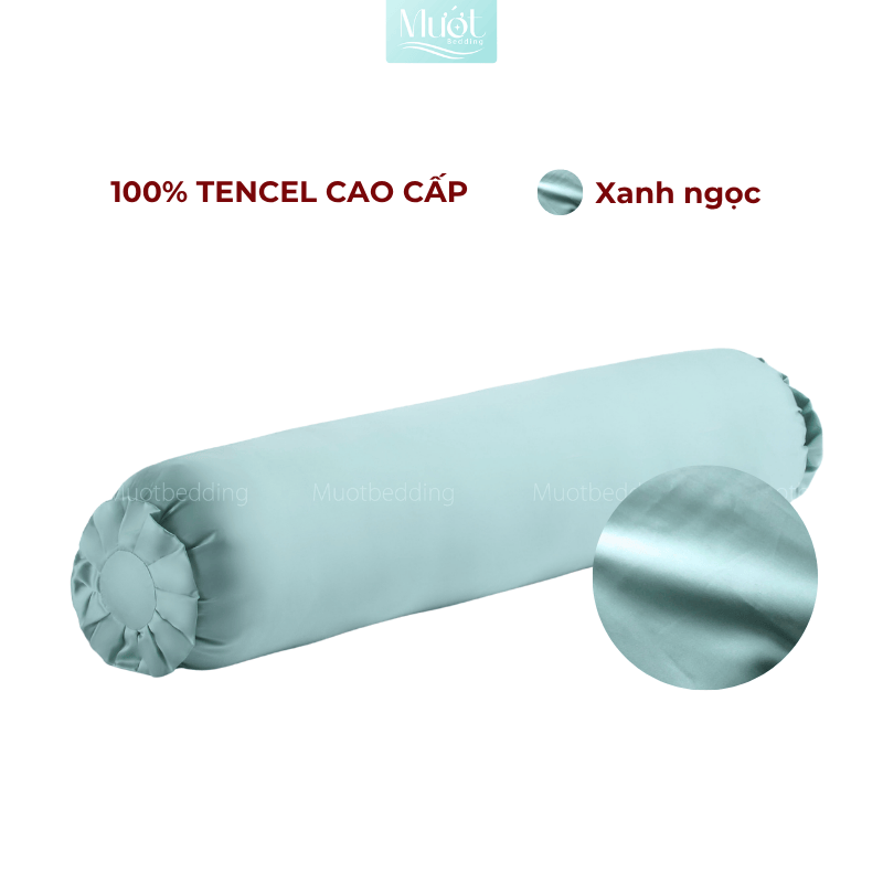 Vỏ Gối Ôm Lụa Tencel 60s Size 35x100cm Màu Trơn, Nhiều màu, Dây kéo khoá Mướt bedding, mềm, mịn, thoáng mát