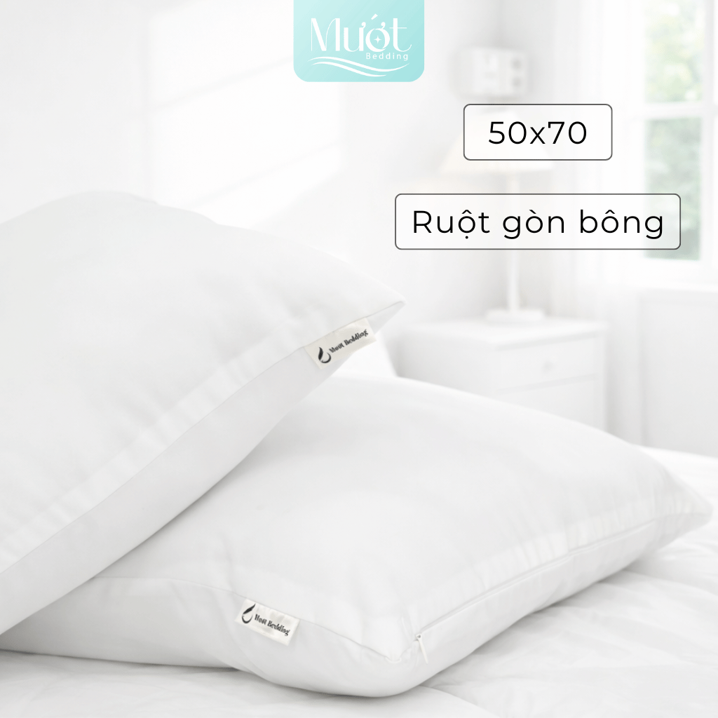 Ruột gối nằm gòn bông, ruột gối ôm Mướt bedding chất liệu gòn bông, gối nằm cao, đàn hồi tốt, nâng đỡ cổ vai gáy
