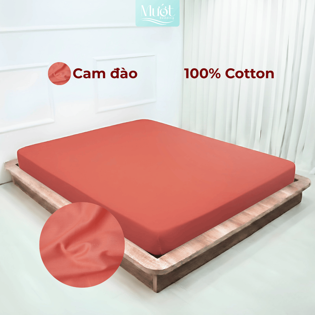 Ga giường 1m8x2m Cotton Satin Mướt bedding, drap giường 100% cotton cao cấp