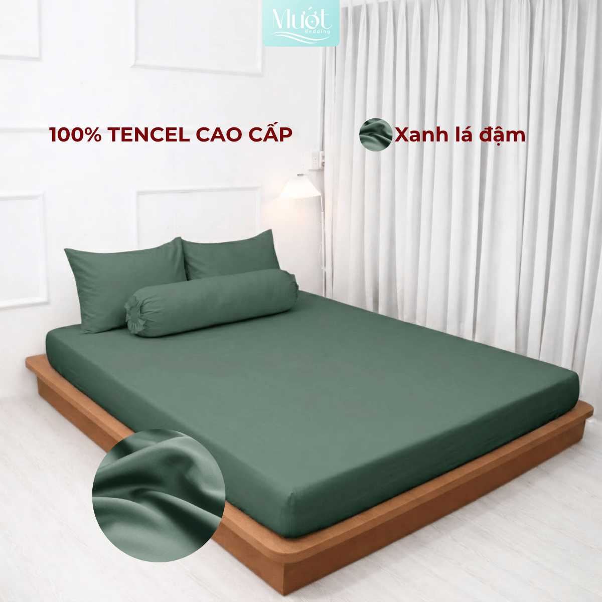 Bộ 4 Món Ga Gối Tencel 60s 1M6x2M (Dày 13 - 22CM) | ĐỘC QUYỀN TRÊN LIVE | MƯỚT BEDDING