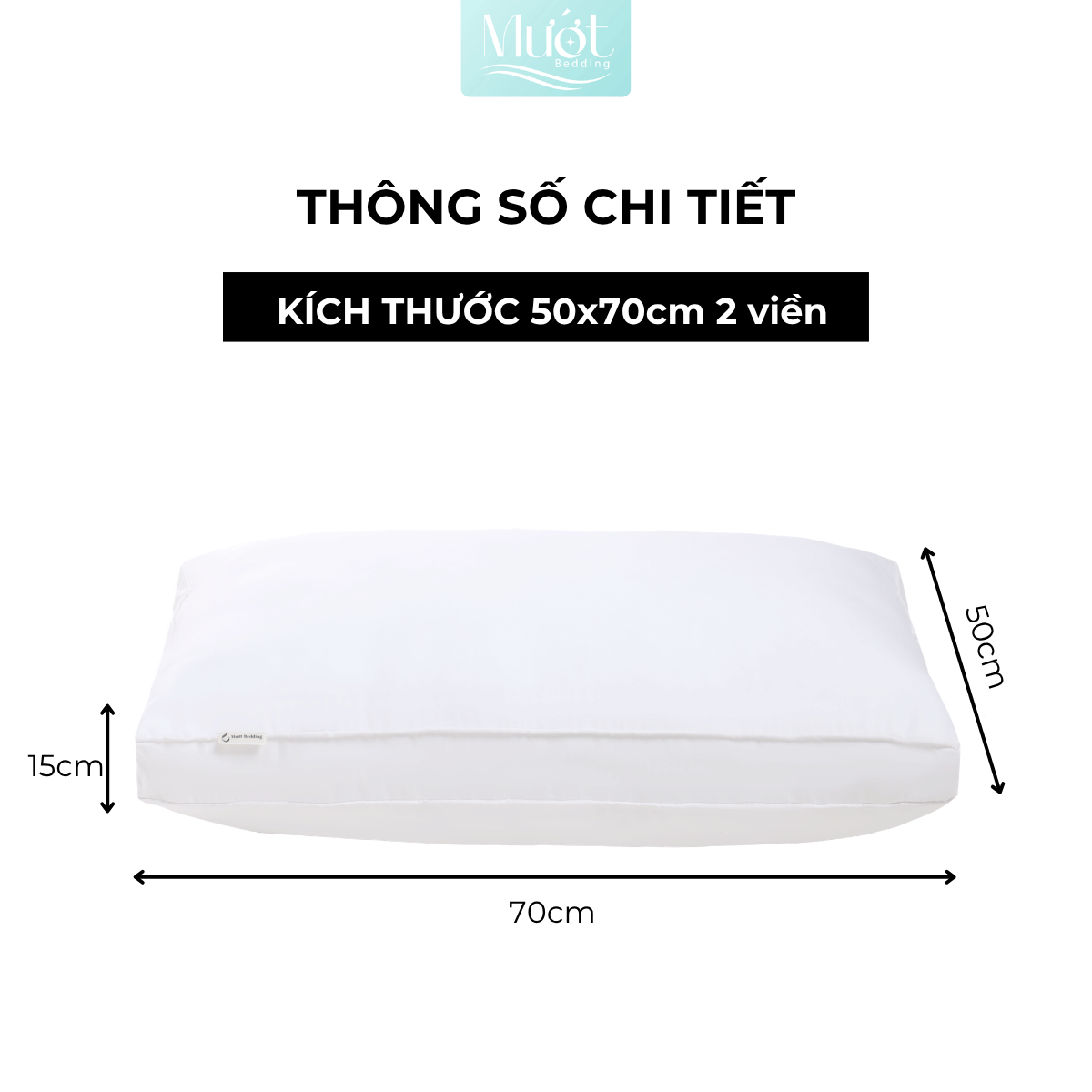 Gối nằm, gối ôm, ruột gối Mướt bedding chất liệu gòn lông vũ cao cấp đầy đủ size 35x50, 40x60, 50x70