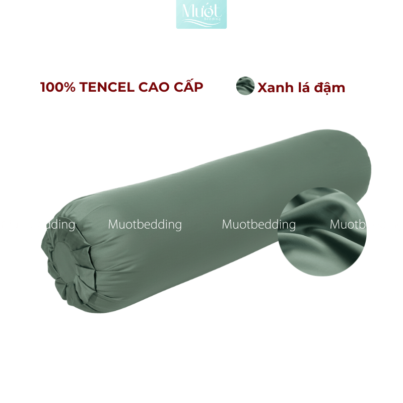 Vỏ Gối Ôm Lụa Tencel 60s Size 35x100cm Màu Trơn, Nhiều màu, Dây kéo khoá Mướt bedding, mềm, mịn, thoáng mát