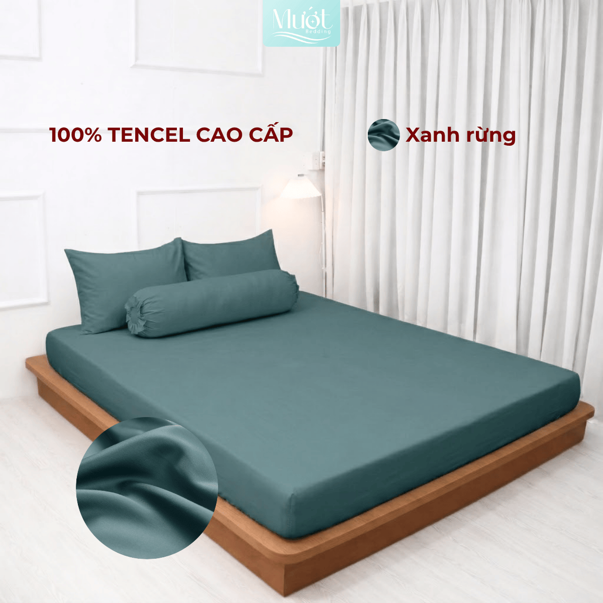 Bộ 4 Món Ga Gối Tencel 60s 1M6x2M (Dày 13 - 22CM) | ĐỘC QUYỀN TRÊN LIVE | MƯỚT BEDDING