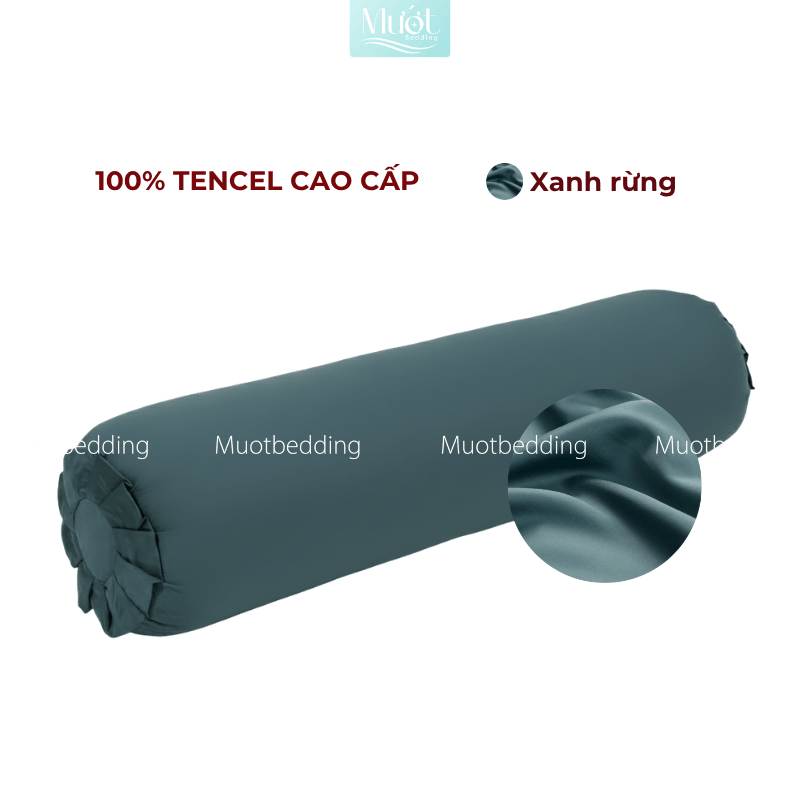 Vỏ Gối Ôm Lụa Tencel 60s Size 35x100cm Màu Trơn, Nhiều màu, Dây kéo khoá Mướt bedding, mềm, mịn, thoáng mát