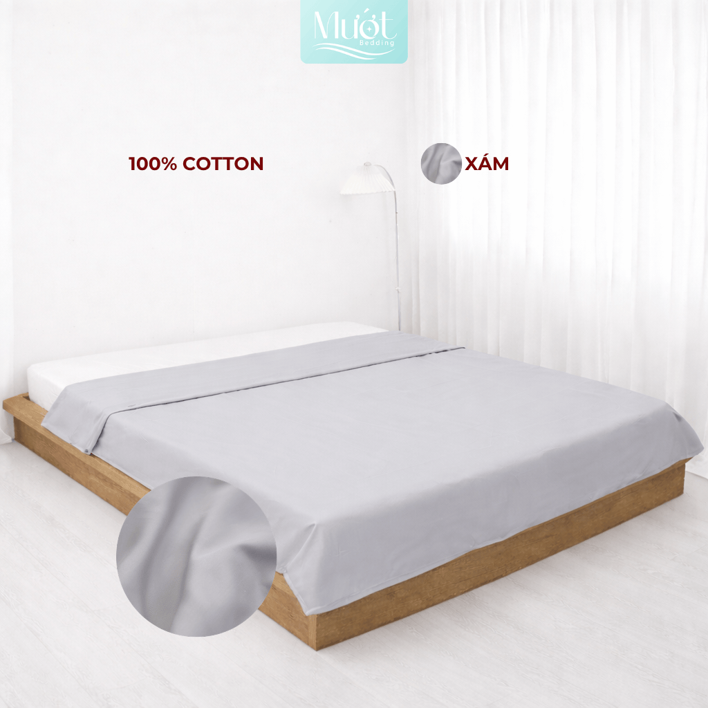 Vỏ chăn Cotton Satin Mướt bedding chất liệu vỏ mền 100% cotton lồng được ruột đầy đủ size, trơn màu