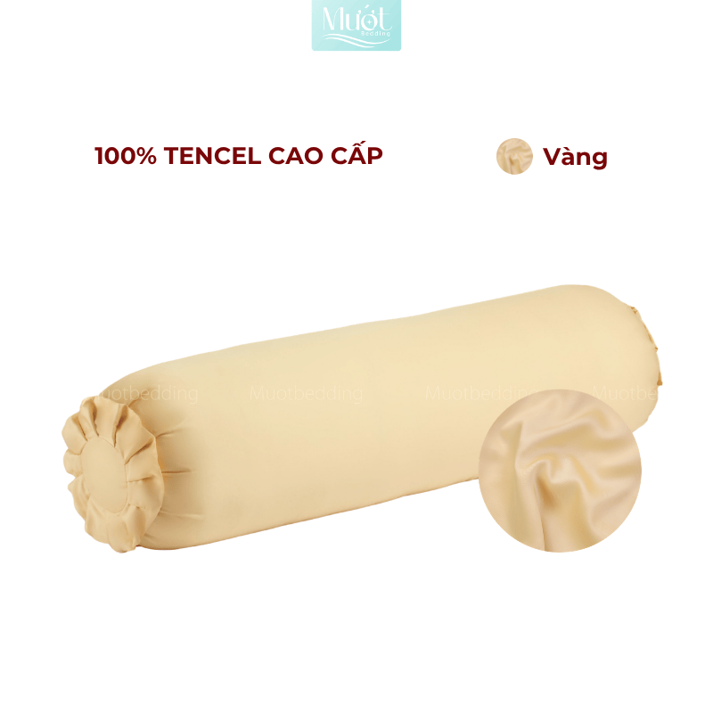 Vỏ Gối Ôm Lụa Tencel 60s Size 35x100cm Màu Trơn, Nhiều màu, Dây kéo khoá Mướt bedding, mềm, mịn, thoáng mát