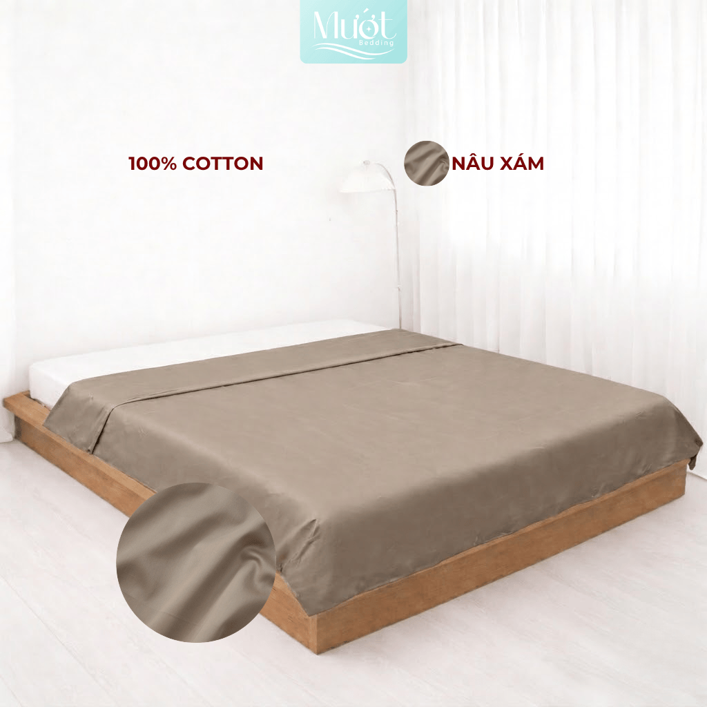 Vỏ chăn Cotton Satin Mướt bedding chất liệu vỏ mền 100% cotton lồng được ruột đầy đủ size, trơn màu