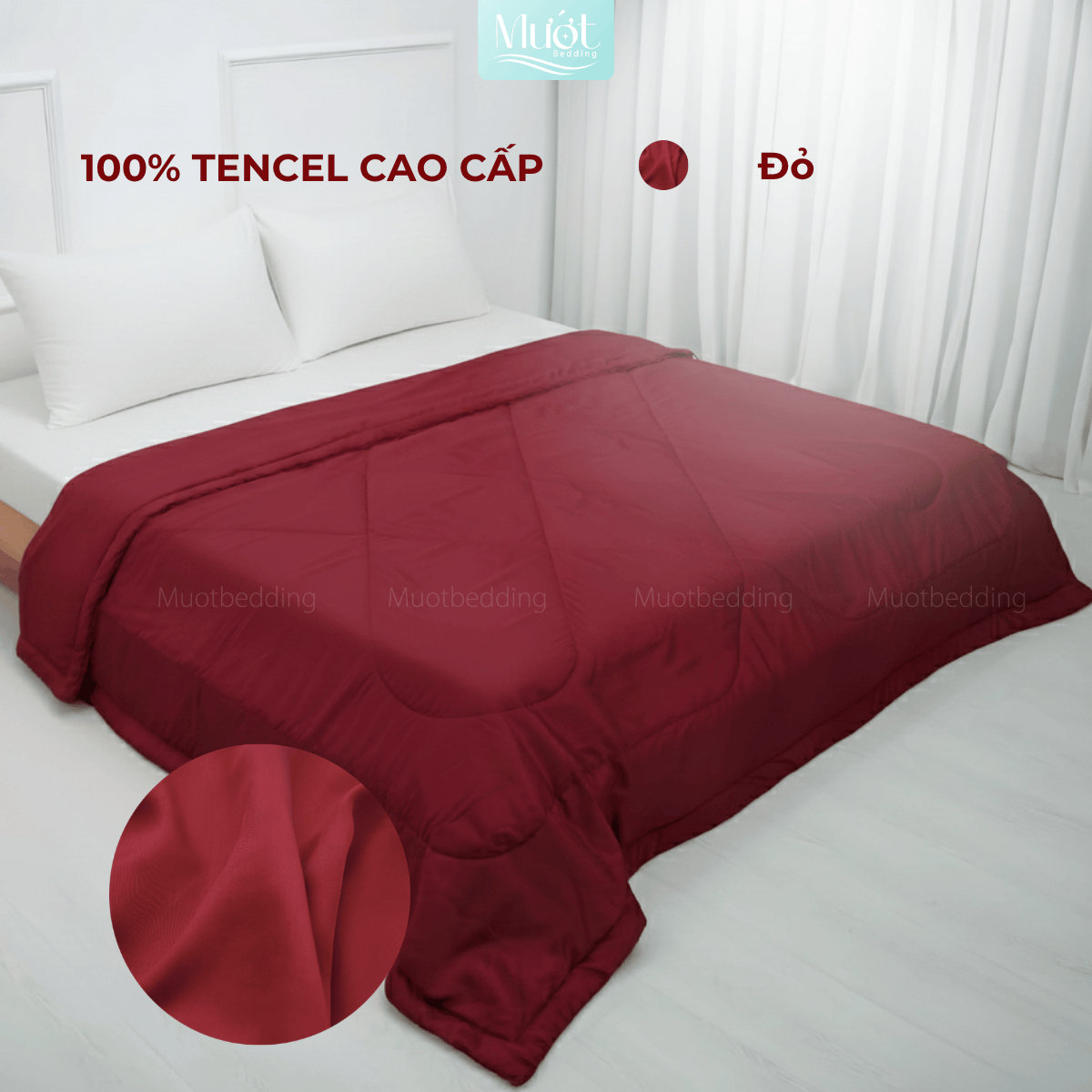 Chăn chần bông Lụa Tencel 60s trơn màu cao cấp Mướt bedding đầy đủ size, mềm mịn thoáng mát