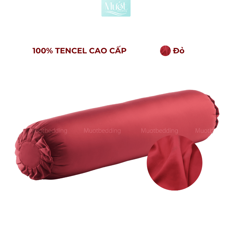 Vỏ Gối Ôm Lụa Tencel 60s Size 35x100cm Màu Trơn, Nhiều màu, Dây kéo khoá Mướt bedding, mềm, mịn, thoáng mát