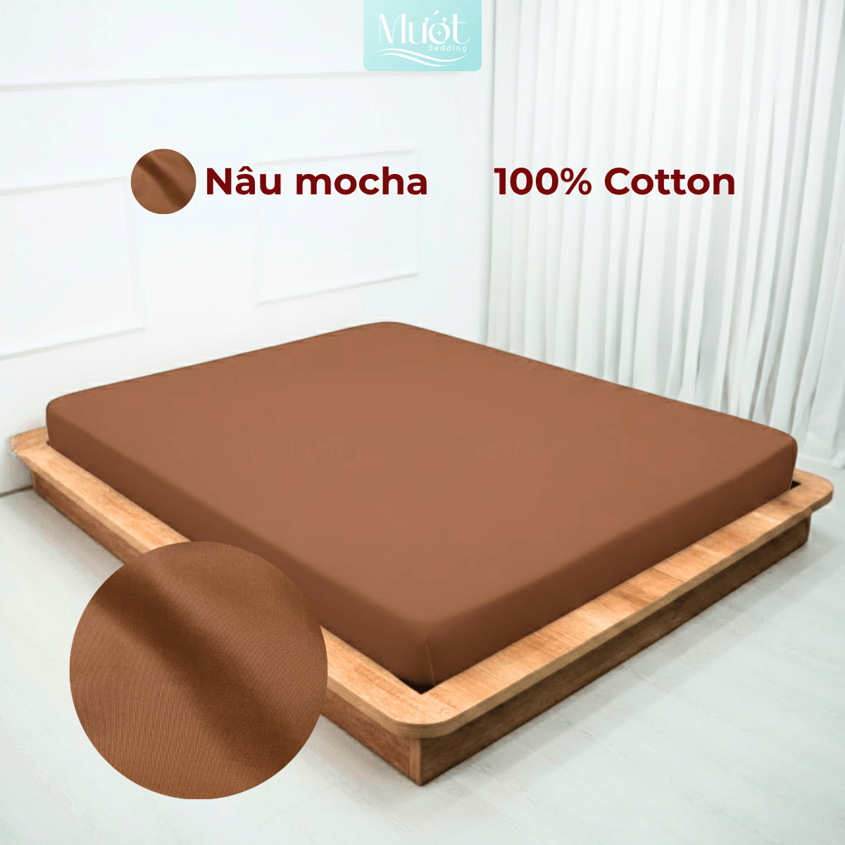 Ga giường 1m8x2m Cotton Satin Mướt bedding, drap giường 100% cotton cao cấp