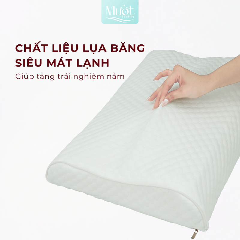 Gối Memory Foam công thái học, cao su non lượn sóng, kích thước 58x40x9/11