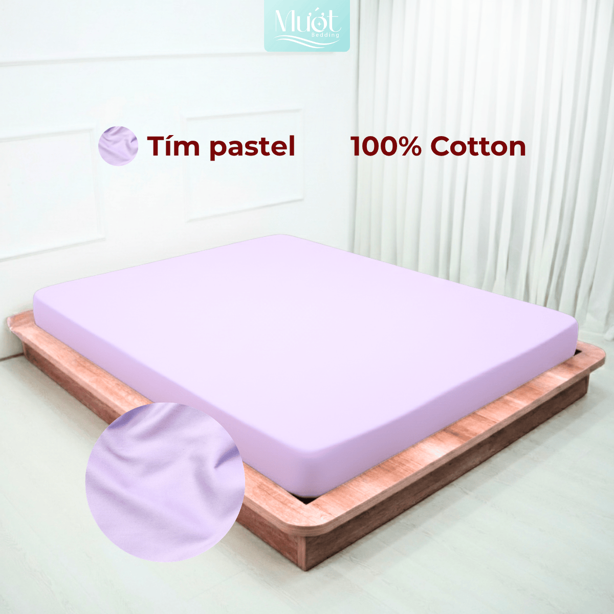 Ga giường 1m8x2m Cotton Satin Mướt bedding, drap giường 100% cotton cao cấp