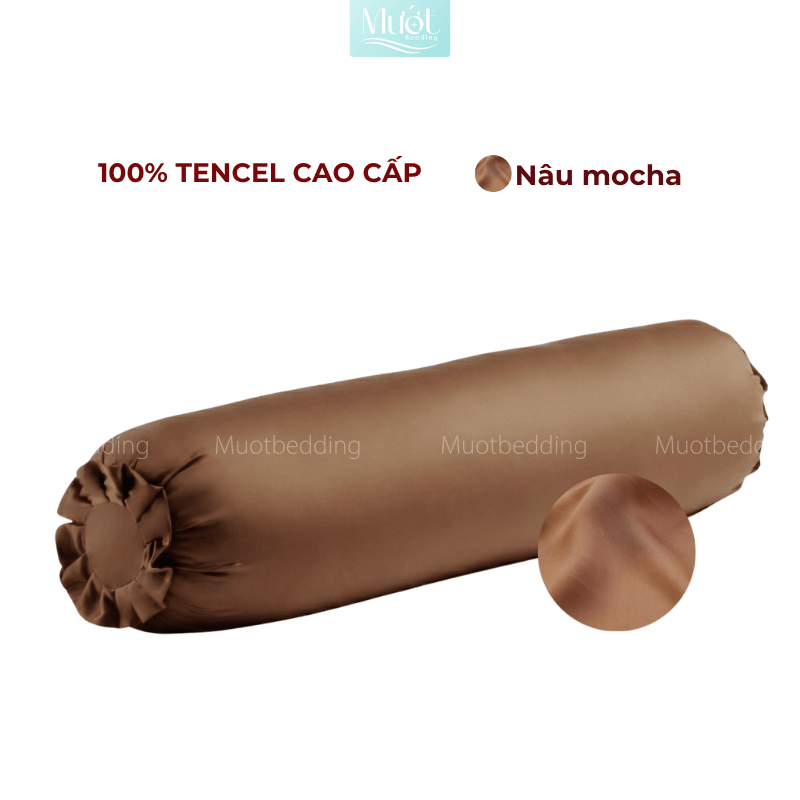 Vỏ Gối Ôm Lụa Tencel 60s Size 35x100cm Màu Trơn, Nhiều màu, Dây kéo khoá Mướt bedding, mềm, mịn, thoáng mát