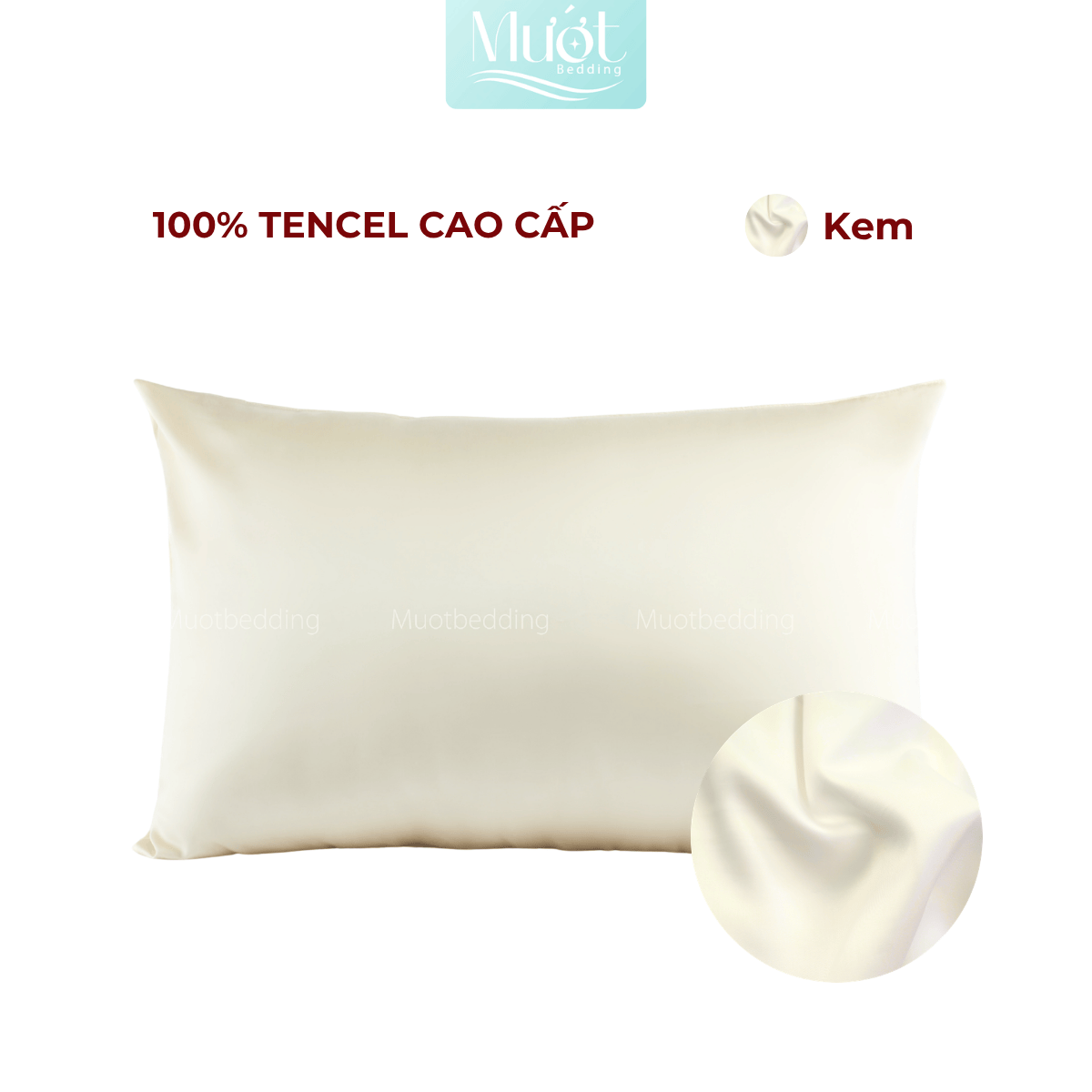 Vỏ gối nằm Lụa Tencel 60s trơn màu 50x70cm, 45x65cm, 40x60cm, 35x50cm Mướt Bedding áo gối 100% Tencel, mềm, mịn, thoáng mát