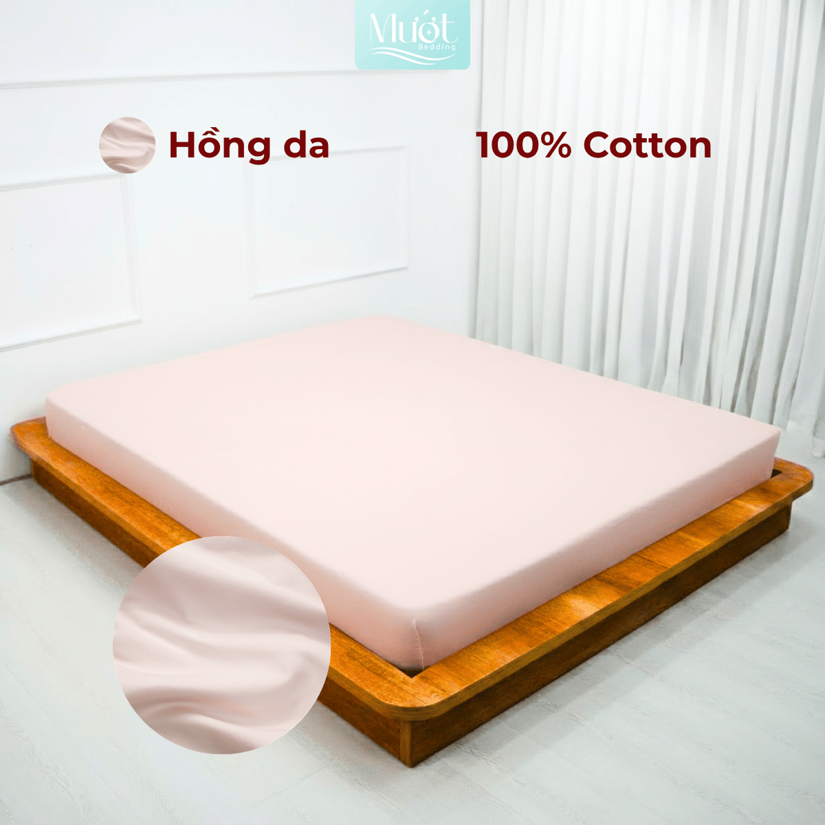Ga giường kích thước 2mx2m Cotton Satin Mướt bedding chất liệu 100% cotton cao cấp