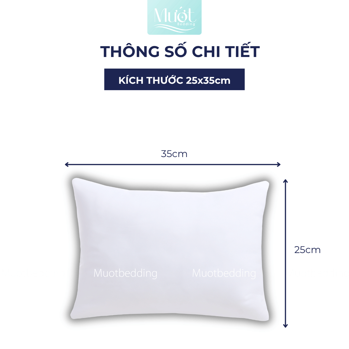 Ruột gối nằm cho bé sơ sinh Mướt Bedding êm mềm, kích thước 25x35cm