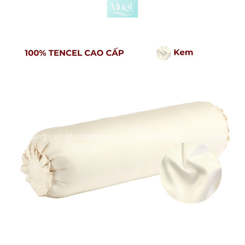 Vỏ Gối Ôm Lụa Tencel 60s Size 35x100cm Màu Trơn, Nhiều màu, Dây kéo khoá Mướt bedding, mềm, mịn, thoáng mát