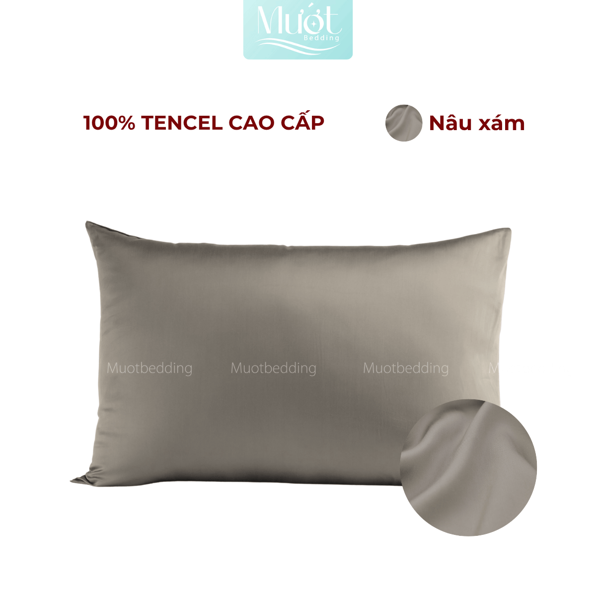 Vỏ gối nằm Lụa Tencel 60s kích thước 48x74 60x80 45x130 cm trơn màu Mướt Bedding áo gối 100% Tencel cao cấp